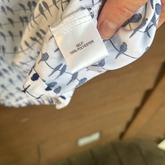 Jane +Delancey navy birds on a wire print loose shirt size XL - Picture 4 of 4